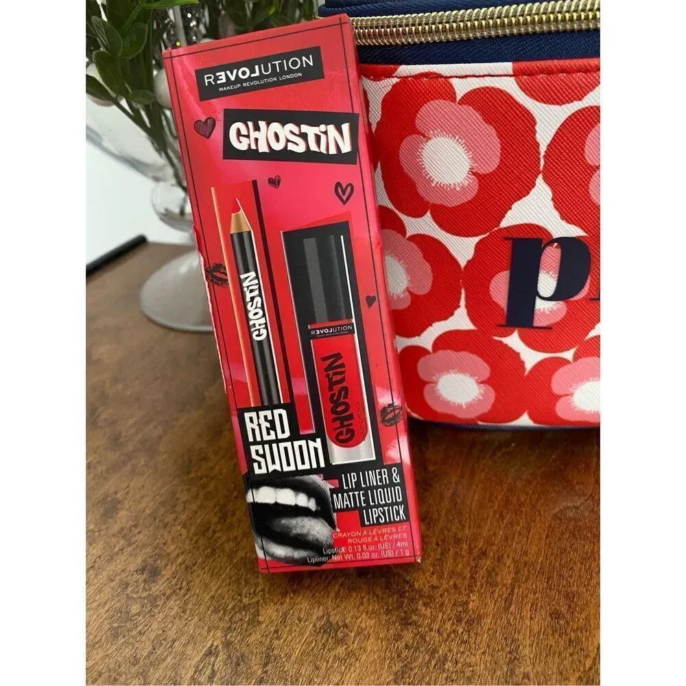 DABNEY Lee Womens Makeup Case & Revolution Lip Liner & Lipstick